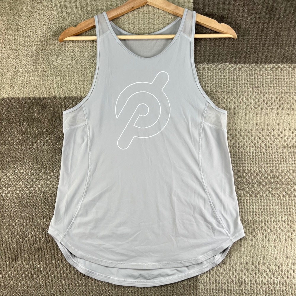 Lululemon x Peloton Sculpt Tank Top Grey Mesh Back Racerback Size 4 15X23